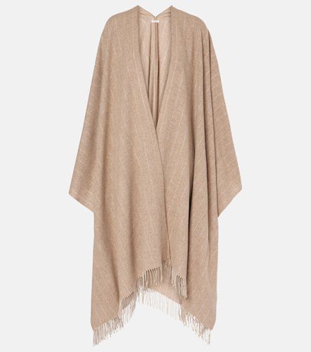 Striped silk, wool, and cashmere shawl - Brunello Cucinelli - Modalova