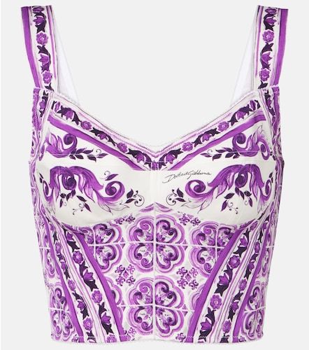 Majolica silk-blend bustier top - Dolce&Gabbana - Modalova
