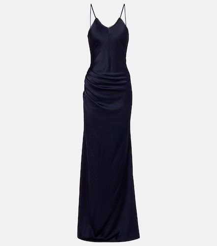 Vestido largo de satén con encaje - Victoria Beckham - Modalova