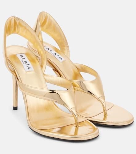 AlaÃ¯a Infradito 90 mirrored leather sandals - Alaia - Modalova