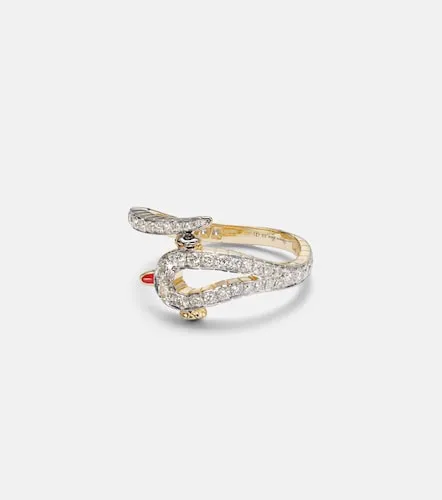 Yvonne Léon Ring Python aus 9kt Gelbgold mit Emaille und Diamanten - Yvonne Leon - Modalova