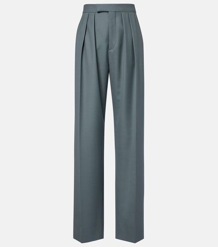 Pleated virgin wool straight pants - Chloe - Modalova