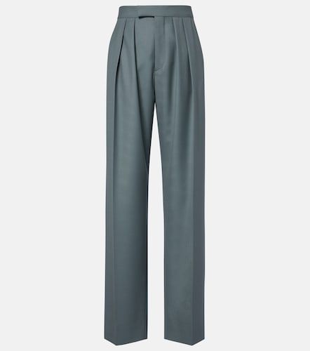 Pleated virgin wool straight pants - Chloe - Modalova