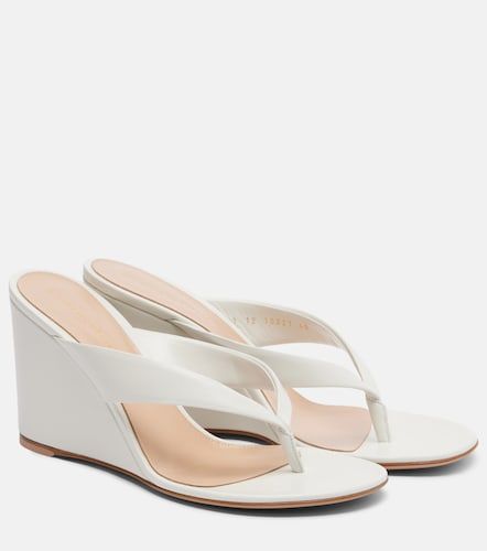 Leather wedge thong sandals - Gianvito Rossi - Modalova