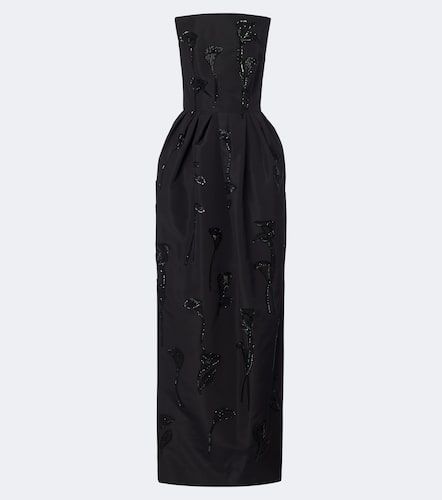 Embellished strapless silk bustier gown - Carolina Herrera - Modalova