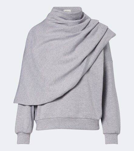 Draped cotton-blend jersey sweatshirt - Magda Butrym - Modalova