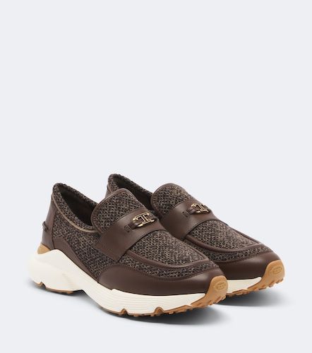 Slip-on-Schuhe aus Strick mit Leder - Tod's - Modalova