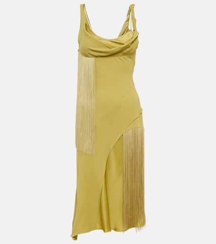 Fringe-trimmed crÃªpe and satin minidress - Victoria Beckham - Modalova