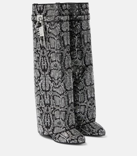 Shark Lock snake-effect knee-high boots - Givenchy - Modalova