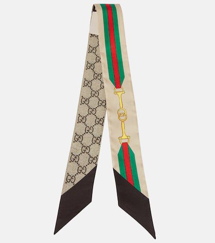 Pañuelo de seda con GG y Web Stripe - Gucci - Modalova