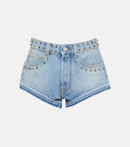 Embellished mid-rise denim shorts - Alessandra Rich - Modalova