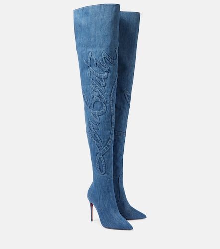 Botas Kate Botta Alta 100 de denim - Christian Louboutin - Modalova