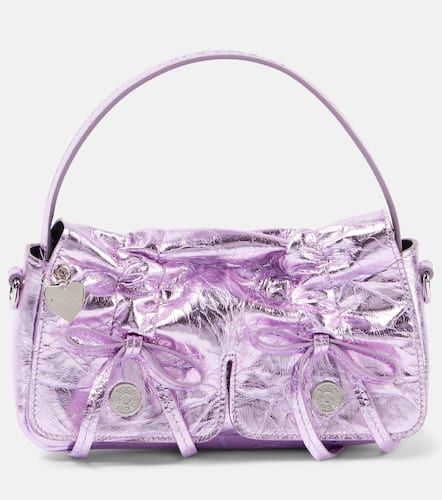 Bow-detail metallic leather shoulder bag - Acne Studios - Modalova