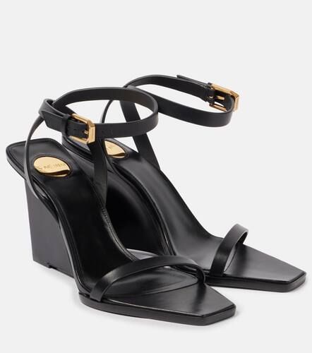 Leather wedge sandals - Saint Laurent - Modalova