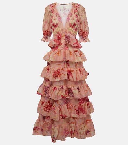 Vestido largo de algodón y seda floral - Camilla - Modalova