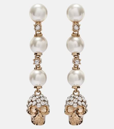 Crystal-embellished drop earrings - McQueen - Modalova