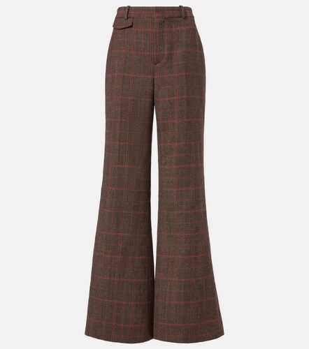 Checked high-rise wool flared pants - Chloe - Modalova