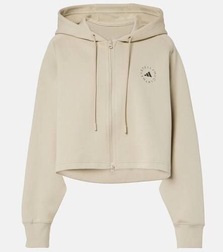 Cropped cotton-blend hoodie - Adidas by Stella McCartney - Modalova