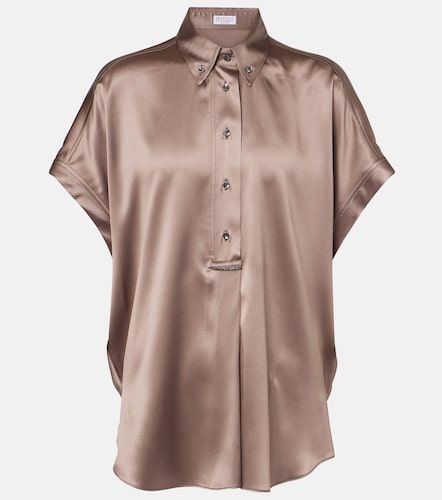 Camisa en mezcla de seda - Brunello Cucinelli - Modalova