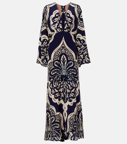 Vestido largo de seda estampado - Johanna Ortiz - Modalova