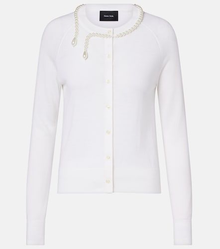 Cárdigan de lana y seda con perlas sintéticas - Simone Rocha - Modalova