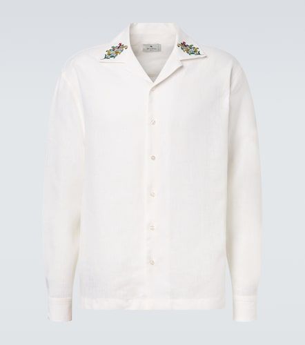 Camicia in lino con ricamo paisley - Etro - Modalova
