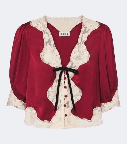 Bluse Ursula aus Satin mit Spitze - Rixo - Modalova