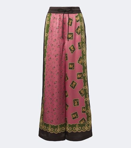 Lacey printed silk twill palazzo pants - Alemais - Modalova