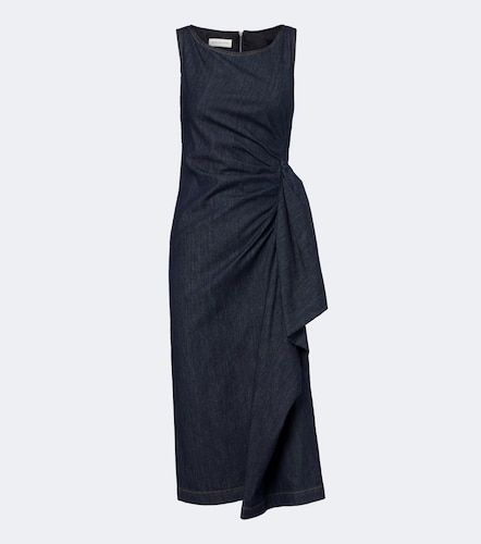 Vestido midi de denim drapeado - Dries Van Noten - Modalova