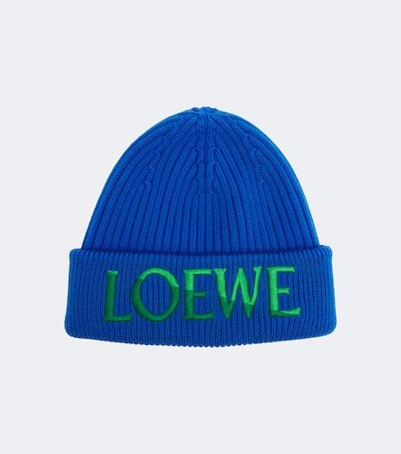 Gorro acanalado de lana bordado - Loewe - Modalova