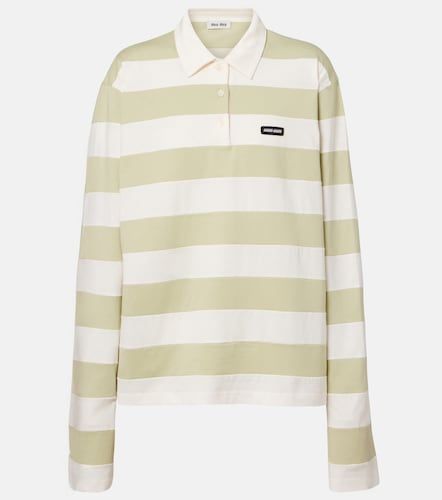 Polo de jersey de algodón a rayas - Miu Miu - Modalova