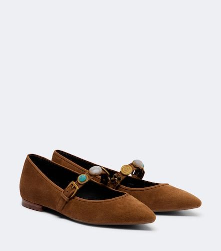 Embellished suede Mary Jane flats - Veronica Beard - Modalova