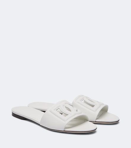Sandali in pelle con logo - Dolce&Gabbana - Modalova