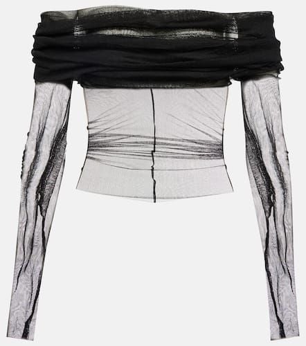 Sheer off-the-shoulder silk top - Christopher Esber - Modalova