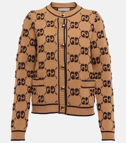 GG jacquard wool bouclÃ© cardigan - Gucci - Modalova