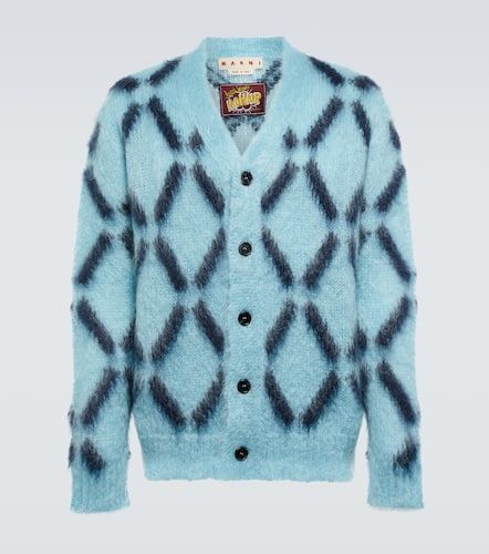 Intarsia mohair-blend cardigan - Marni - Modalova