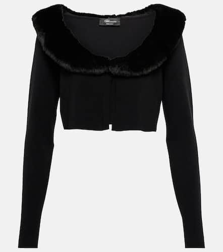 Blumarine Faux fur-trimmed cardigan - Blumarine - Modalova