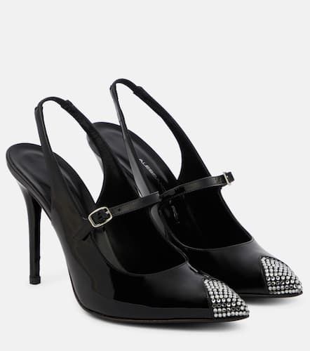 Embellished patent leather slingback pumps - Alessandra Rich - Modalova