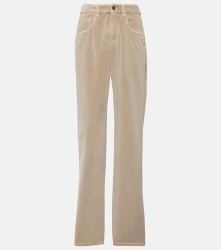 Mid-rise cotton velvet straight pants - Brunello Cucinelli - Modalova