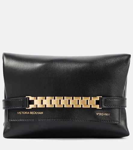 Chain Mini leather pouch with strap - Victoria Beckham - Modalova