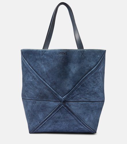 Puzzle Fold Large suede tote bag - Loewe - Modalova