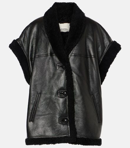 Medilia shearling-trimmed leather vest - Isabel Marant - Modalova