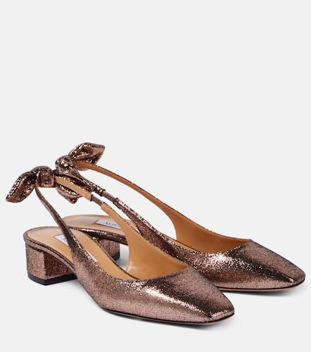 Very Bow Tie glitter slingback pumps - Aquazzura - Modalova