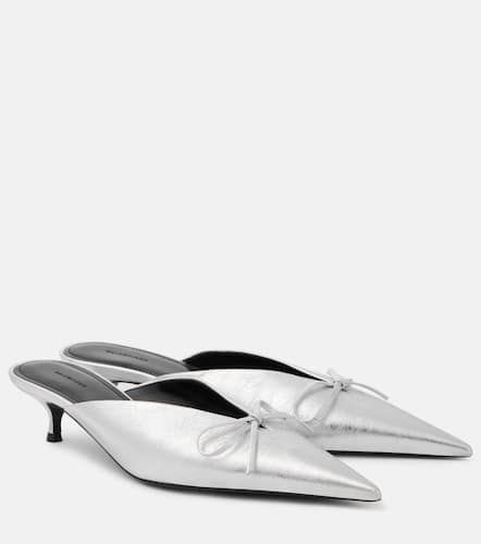 Knife Bow 40 metallic leather mules - Balenciaga - Modalova