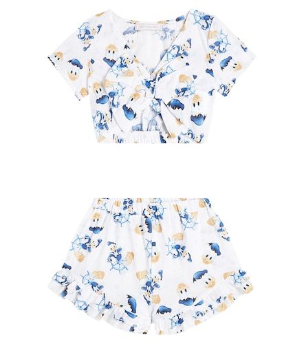 Set de top y shorts de algodón estampado - Monnalisa - Modalova