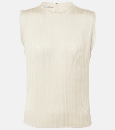 Chiffon-trimmed pleated satin top - Vince - Modalova