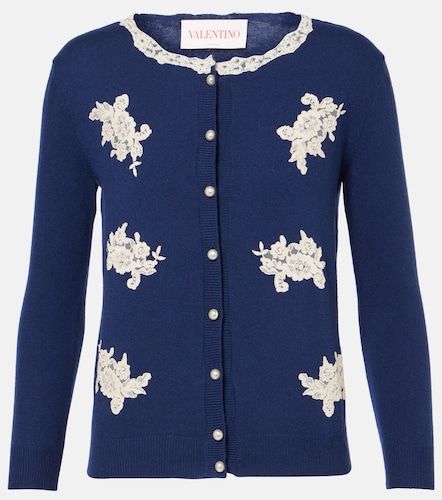 Cárdigan de lana virgen con encaje - Valentino Garavani - Modalova