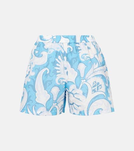 Shorts in cotone e seta con stampa - Etro - Modalova