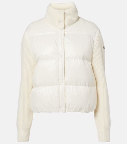 Down-paneled virgin wool cardigan - Moncler - Modalova