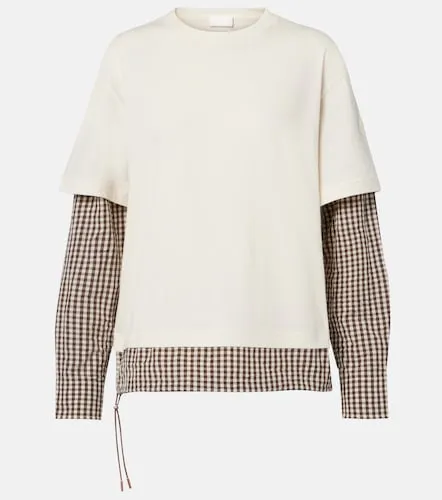 T-shirt in jersey di cotone a quadri - Moncler - Modalova